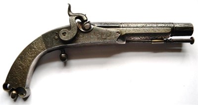 Lot 434 - A 19th Century Scottish Style Percussion Belt Pistol by Brown & Rodda, the 14.5cm dodecagonal three