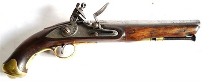 Lot 437 - An East India Company Flintlock Light Dragoon Pistol, the 23cm steel barrel with London proof marks