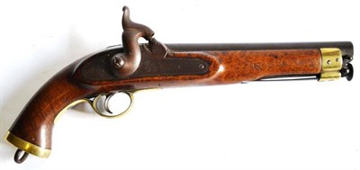 Lot 438 - An East India Company Percussion Cavalry Pistol, circa 1845/46, the 23cm steel barrel with...