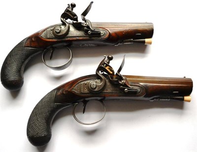 Lot 440 - A Good Pair of 18th Century Flintlock Travelling Pistols by Twigg of London, circa 1790, each...