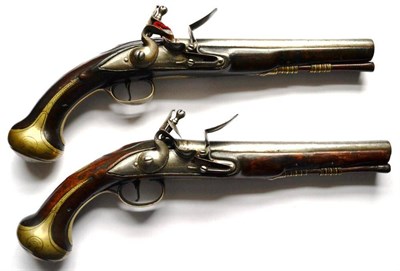 Lot 442 - A Good Pair of Early 18th Century Flintlock Holster Pistols by Collumbell of London, each with 20cm