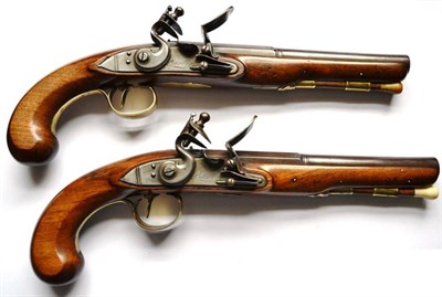 Lot 444 - A Good Pair of Early 18th Century Flintlock Duelling Pistols by Barber, Newark, each with 20cm...