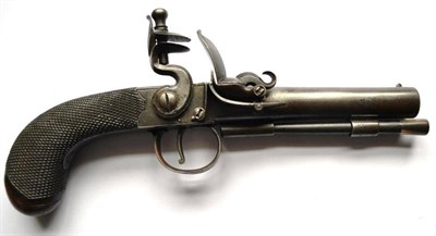 Lot 450 - A Queen Anne Flintlock Travelling Pistol by Henry Nock of London, the 10cm steel barrel with London