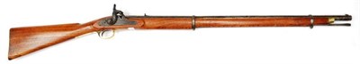 Lot 472 - A 19th Century Indian Sepoy Percussion Cap Musket, the 82.5cm steel barrel later stamped G.W.I...