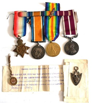 Lot 31 - A First World War Meritorious Service Group of Four Medals, awarded to 13922 C.Q.M.SJT. F.MAUNDRILL