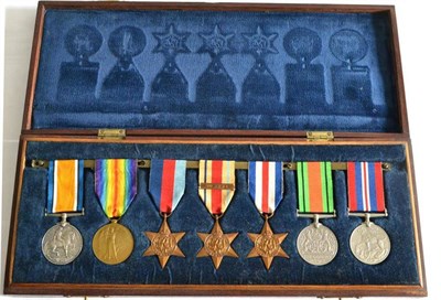 Lot 49 - A First/Second World War Group of Seven Medals, awarded to M2-226013 PTE.F.W.BLANCH. A.S.C.,...