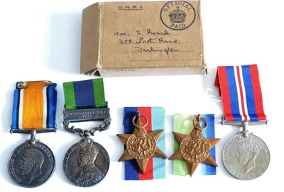 Lot 54 - The Roach Family at War - a Group of Five Medals, comprising:- a British War Medal named to...