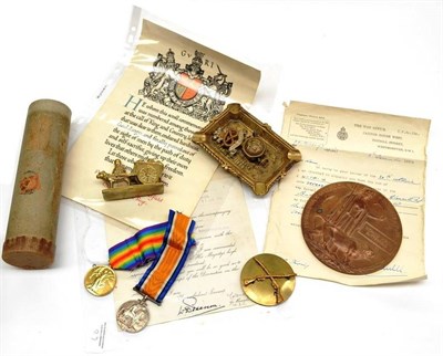 Lot 60 - A First World War Pair, awarded to 202888 PTE. R.H. BUTTERFIELD. S.STAFF.R., comprising British War