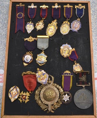 Lot 70 - A Collection of Fifteen Independent Order of Oddfellows Medals and Badges, in silver gilt and...