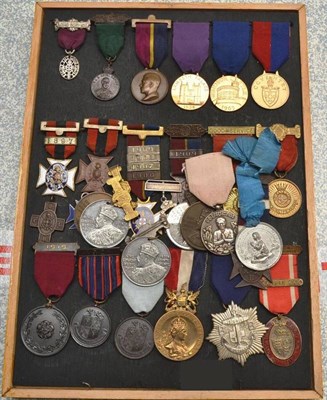 Lot 71 - A Collection of Twenty Nine Cadet and School Medals, in enamelled gilt metal, bronze and white...