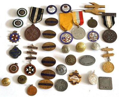 Lot 78 - A Collection of Railway Related Medals and Badges, including those to London & North Eastern...