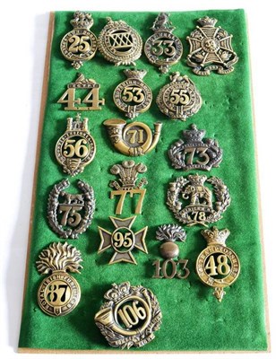 Lot 91 - A Collection of Eighteen Brass Glengarry Badges, restrikes, comprising 25th, 30th, 33rd, 34th,...