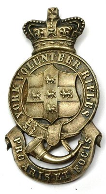 Lot 93 - A Victorian Officer's White Metal Crossbelt Plate to the York Volunteer Rifles, the back with...