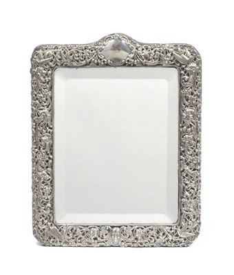 Lot 200 - A Victorian Dressing Table Mirror, William Comyns, London 1893, rectangular with pierced and chased