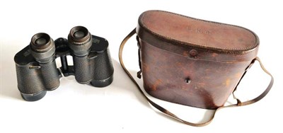 Lot 122 - A Pair of Carl Zeiss DELACTEM 8 X 40 Binoculars, with bakelite eyepieces, black crinkle...