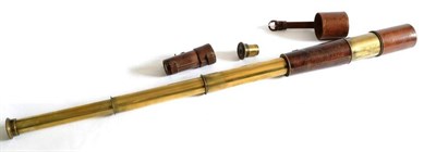 Lot 127 - A First World War Military 2"; Brass Three Draw Signalling Telescope, stamped with broad arrow over