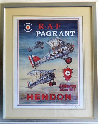 Lot 133 - Phil May - 'Gloster Gamecocks' No.43 Fighter Squadron Air Display Team 1926, a poster study for...