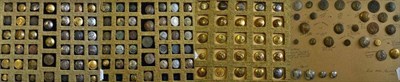 Lot 138 - A Collection of Approximately One Hundred and Thirty Buttons, in brass, white metal, silver...