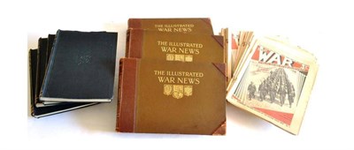 Lot 150 - Military Books and Magazines:- Three bound volumes - The Illustrated War News, eleven copies of...