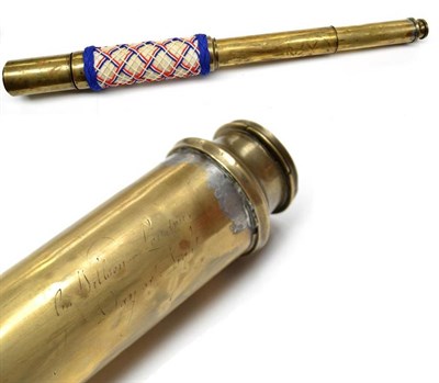 Lot 151 - A 19th Century Brass Two Draw Night and Day Naval Telescope by C Wilson, London, with 4cm lens,...