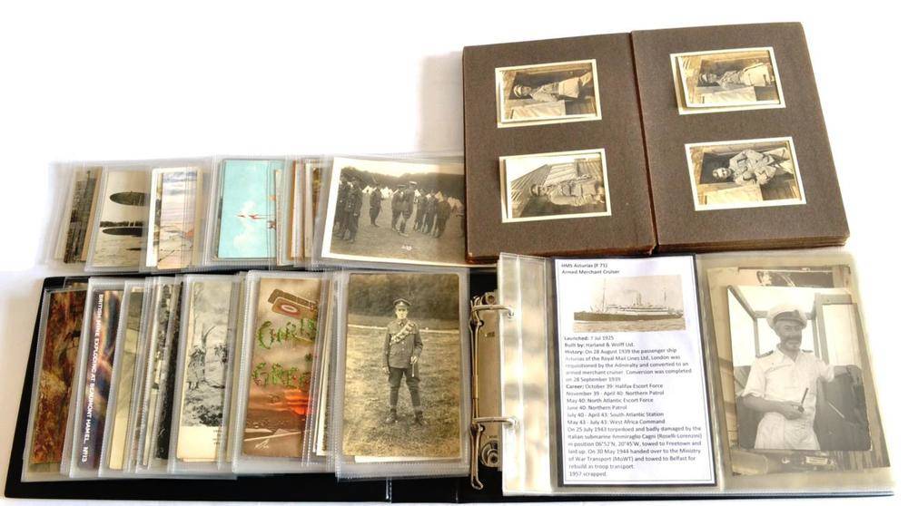 Lot 162 - A Collection of First World War Postcards and Photographs contained in an album and loose,...