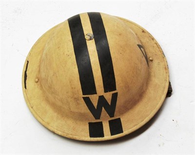 Lot 176 - A Second World War Brodie Helmet to Chief Air Raid Warden, post 1942, the white painted skull...