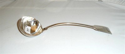 Lot 207 - A Victorian Soup Ladle, maker's mark WP, Exeter 1840, fiddle pattern, initialled THH, 35.5cm long