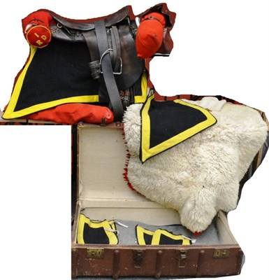 Lot 185 - A British Universal Pattern Cavalry Saddle, with stirrup leathers and irons, a lance bucket,...