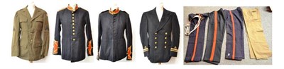 Lot 192 - A Military Bandsman's No.1 Blues Uniform, comprising a tunic with yellow gimp trimmed red...