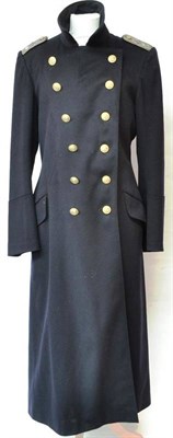 Lot 207 - A German Third Reich Kriegsmarine Blue Wool Great Coat to an Oberleutnant of the Coastal Artillery