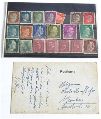 Lot 227 - Adolf Hitler Interest:- A postcard written by Adolf Hitler which translates ";Dear Heini and...