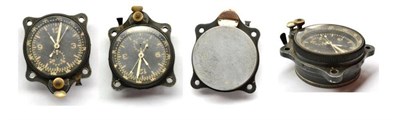 Lot 233 - A Second World War German Messerschmitt Bf 109 Cockpit Clock, circa 1940, the black dial and...