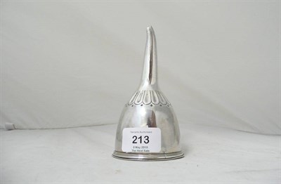 Lot 213 - A George III Wine Funnel, maker's mark indistinct, London 1796, with reeded rim and fluted...