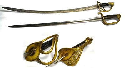 Lot 269 - A US M1850 Staff and Field Officer's Sword, the 75cm single edge German steel blade with a...