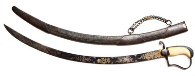 Lot 275 - A George III Cavalry Officer's Sabre of 1796 Type, the 71cm deep curved single edge steel blade...