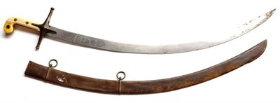 Lot 285 - A 19th Century Mameluke Hilt Sword, the later 68cm curved steel blade double edged for the last...