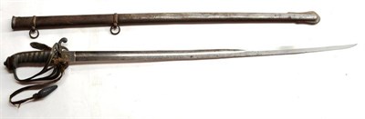 Lot 293 - A Victorian 1845 Pattern Infantry Officer's Sword, the 80cm single edge fullered steel blade...