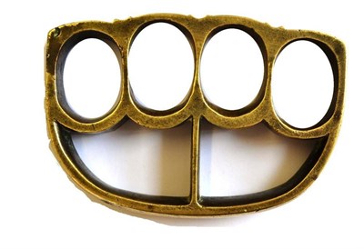 Lot 300 - A Brass Knuckleduster, of U shape, bearing traces of a broad arrow