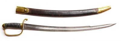 Lot 306 - A 19th Century Constabulary Hanger, the 60cm single edge slightly curved fullered steel blade...