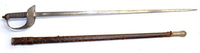 Lot 312 - A George V 1897 Pattern Levee Sword, the 82.5cm single edge steel blade faintly etched with the...