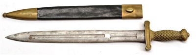 Lot 335 - A US `Gladius' Short Sword, the the 47.5cm double edge steel blade with three shallow fullers...