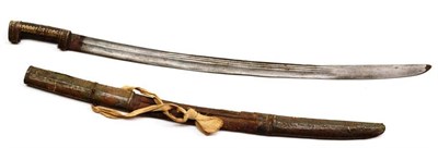 Lot 339 - A Russian/Caucasian Sword, the 71cm slightly curved single edge steel blade with a broad fuller and