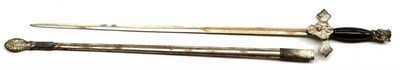 Lot 340 - A US Fraternity Dress Sword to the Knights of Columbus, the 72cm steel blade etched and gilt...