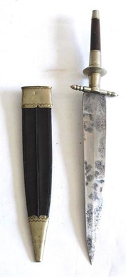 Lot 342 - A 19th Century Spanish Plug Bayonet, the 23cm steel blade double edged for the last 11cm, the...