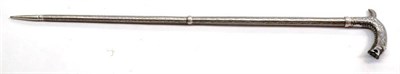 Lot 375 - An Indian Walking Stick, with tapering octagonal two piece haft and curved grip as a leaping tiger