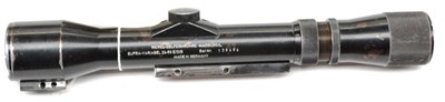 Lot 422 - A Nickel 2 1/2 x 6 E/D/S Variable Power Rifle Scope, with three point sniper reticle, no. 138494