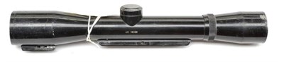 Lot 423 - A Schmidt & Bender for Geco 4x German Rifle Scope, with three point sniper reticle, no. 18068, post