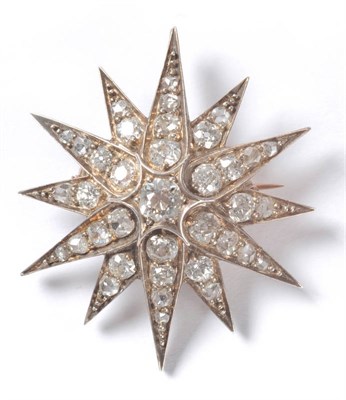 Lot 235 - A Victorian Star Brooch, the twelve pointed star set throughout with graduated old cut diamonds and