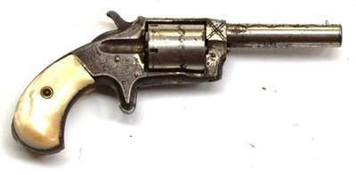 Lot 479 - A US Defender No.2 Five Shot Rimfire Revolver, in chromed steel engraved with wavy lines, with...