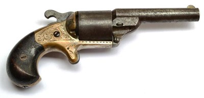 Lot 481 - A Moore's Patent Six Shot Rimfire Pocket Revolver, the 8cm steel barrel numbered 11313 and...